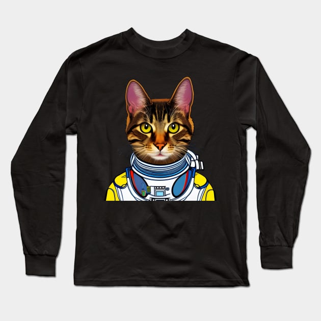 Astronaut Cat Long Sleeve T-Shirt by Purrestrialco